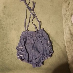 Bubble onesie with tie up shoulder straps